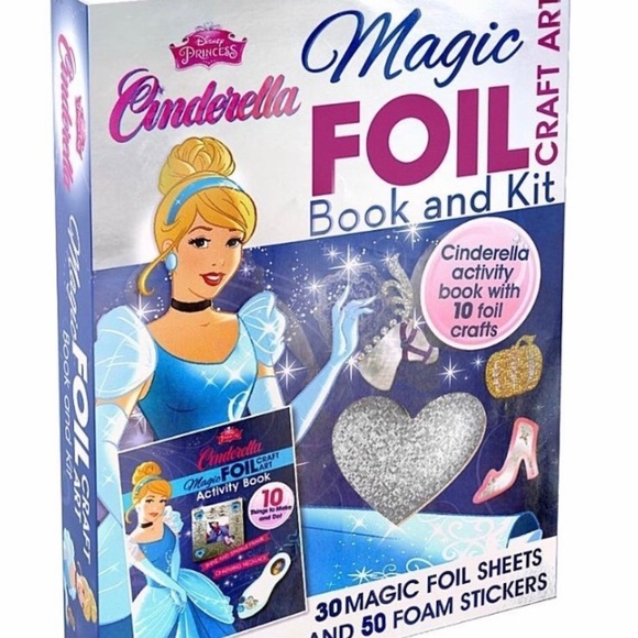 Disney Princess Cinderella Magic Foil Book Kids Craft Activity Gift Set - Picture 8 of 14